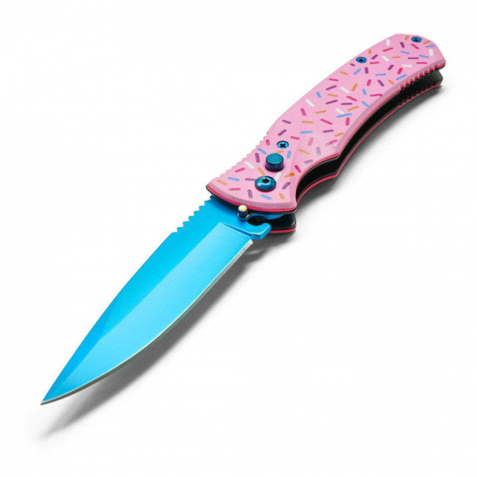 Pink Sprinkles Push Button Knife