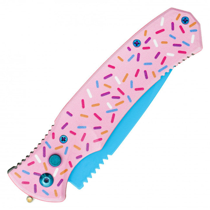 Pink Sprinkles Push Button Knife